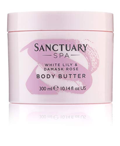 Sanctuary spa burro per il corpo giglio bianco e damasco rosa, 300 ml