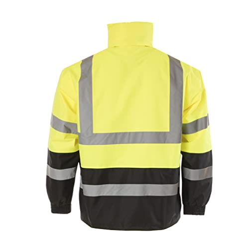 Jorestech High Visibility Light Weight Waterproof Rain Jacket Ansi/Isea 107-2015 Class 3 Level 2 Yellow/Black Jk-03-Ylbk (Xl) #TOP1