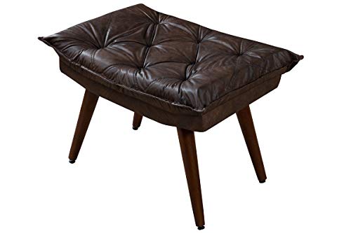 Sofa Cama Caribe Em Courino Couro Sintetico + Duas Banquetas (Marrom)