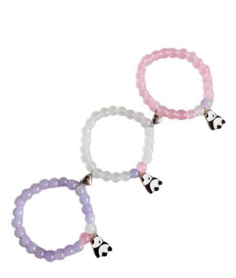 needs collectionNeeds Panda Friendship Bracelets, Matching Bracelets for Couples, Handmade Beaded BFF Bracelets for 3, Valentine's Day Birthday Gifts for Women