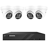 ONWOTE 8 Channel PoE Security Camera System, 2 Way Audio, 4K NVR (No Hard Drive Included), 4X 8MP 125° Outdoor IP Cameras, AI Motion Detection, Color Night Vision, Wired CCTV Kit for Home Businesses