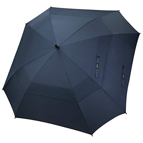 G4Free 62 Inch Oversize Double Canopy Vented Golf Umbrella Extra Large Square Umbrella Windproof Automatic Open Stick Umbrellas for Men Women