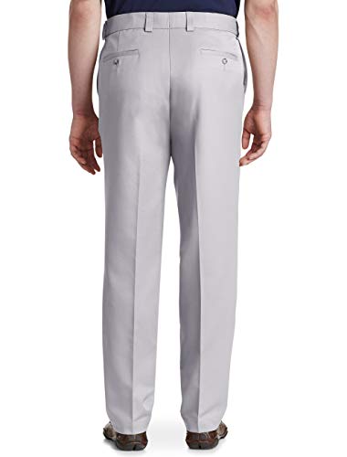 Oak Hill by DXL Men's Big and Tall Microfiber Waist-Relaxer Pants Light Grey 52 x 302