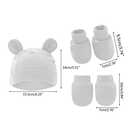 Dsxnklnd Baby Ears Chapéus Recém-Nascidos Luvas e Meias Conjunto para Meninos Meninas Gorro Bonés 0-