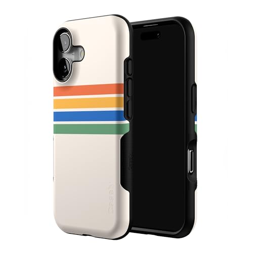 Coque iPhone 17 Casely Totally Groovy à rayures arc-en-ciel compatible MagSafe - 2