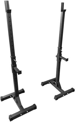Premium Squat Rack for Strength Training and Weightlifting - Fitness Squat Rack Weight Bench Support for Home Gym - Heavy-Duty Steel Construction - Easy Assembly - Adjustable Height, Multi-Functional