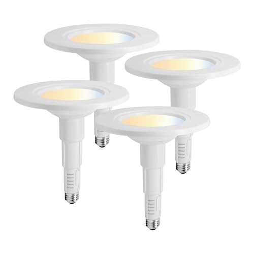 Jolux 5/6 inch Adjustable 5CCT Retrofit LED Recessed Light (4 Pack)