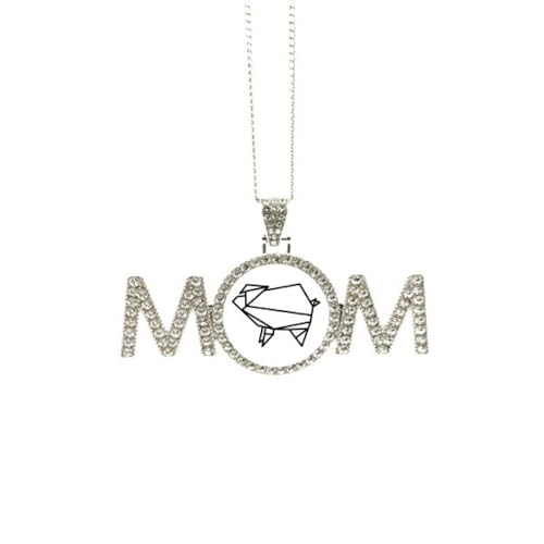 Collier cochon géométrique Origa Pig pendentif original maman M