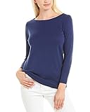 vineyard vines Women's Boatneck Simple Tee, Deep Bay, Medium