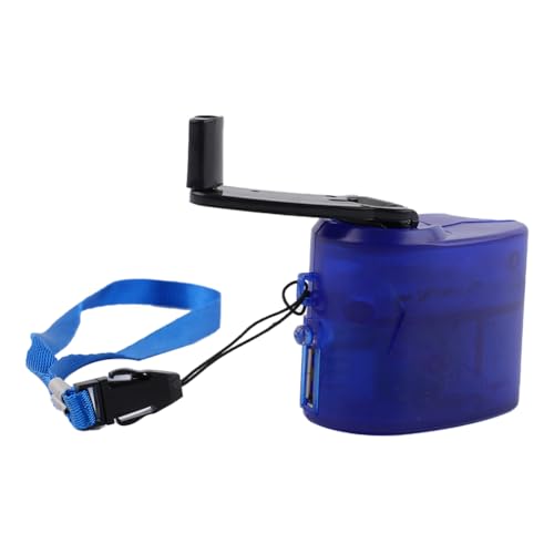 QOXEZY Generador de manivela manual USB, fuente de alimentación de carga eficiente para dispositivos móviles, viajes y aventuras al aire libre (azul)