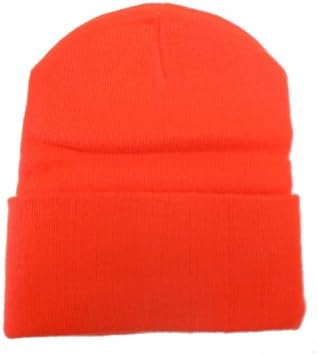 Hunter Orange Long Beanie/Knit Ski Hat 