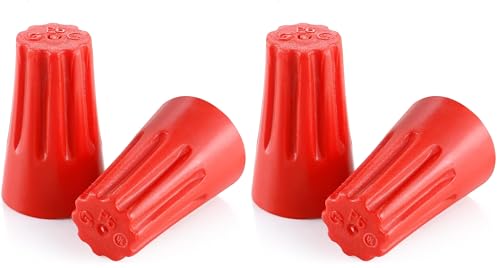 XHF UL Listed 250Pcs Red 22-10AWG Wire Connector Nuts, Wire Caps for Quick Connection Max. 2#10 w/2#12 w/2#14 Min.2#16 (Pack of 2)