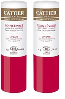 Cattier Soin Lèvres - Anti-âge - Lissant - Stick 4g (Lot de 2)