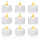 KOABY 12/24/50 Pack LED Tea Lights with 6H Timer, Auto On Daily, Flickering Warm Yellow Lights