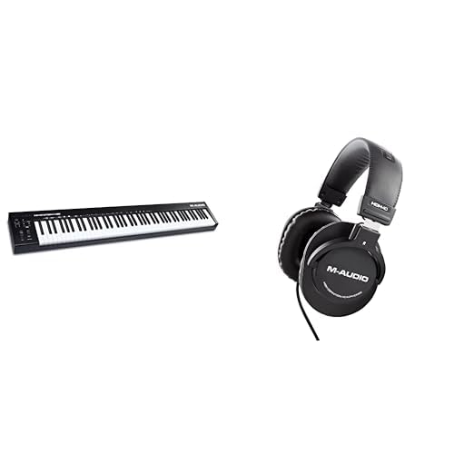 M-AUDIO Keystation 88 MK3 MIDI Controller Bundle with Headphones for Studio Recording, Music Production, Podcasting, Streaming