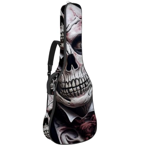 Housse guitare basse étanche en tissu Oxford avec rembourrage éponge épaisse motif crâne