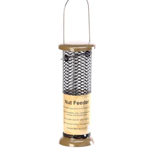 Birds Choice Small Hanging Mesh Peanut Bird Feeder - Great First Bird Feeder - Metal Mesh Tube, Holds 2 Cups of Shelled Peanuts or Nut Mix