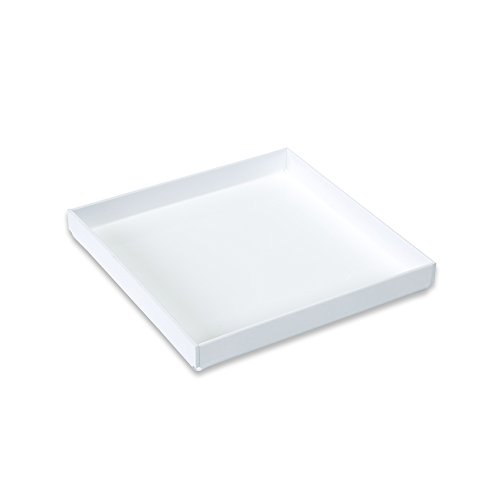White Acrylic Organizer Tray, 8 x 8 Low-Profile Display & Vanity Tray – BPA-Free, Bathroom, Desk, Decor & Serving (Dry Use Only) - Made in USA