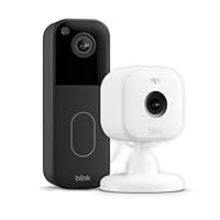 New Blink Video Doorbell System (Black) + Blink Mini 2 (White) | Head-to-toe HD view, two-year battery life, simple setup, IP-65 | Works with Alexa | Sync Module Core included