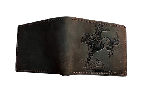 Authentical leather handcrafted wallet, distressed bifold wallet, classic gift for dad - Cowboy2