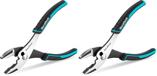 Image of DURATECH 8 Inch Slip Joint Pliers, Pliers Tool with Comfortable TPR Handle, High Carbon Steel, Strong Sharp Teeth, Pliers for Tightening, Loosening and Gripping Nuts and Bolts (Pack of 2)