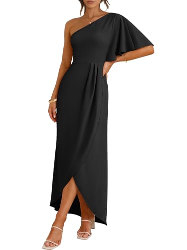 ANRABESS Womens One Shoulder Maxi Dress