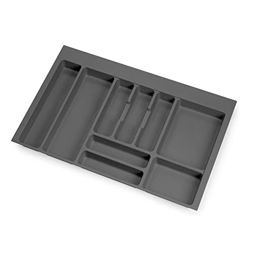 Solmer LTD Optima Cutlery Tray Inserts Kitchen Drawers Grey Plastic Various (800mm = A-718 x P-424mm)