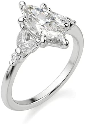 1CT-3CT Marquise Cut Bridal Ring Solitaire Moissanite Engagement Ring for Women Promise Gifts for Her 925 Silver/10K/14K/18K Gold