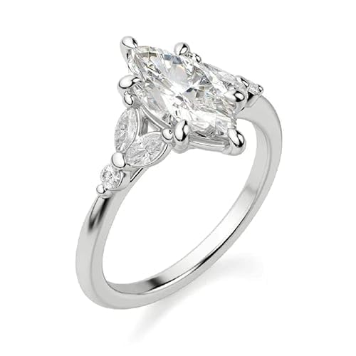 1CT-3CT Marquise Cut Bridal Ring Solitaire Moissanite Engagement Ring for Women Promise Gifts for Her 925 Silver/10K/14K/18K Gold3