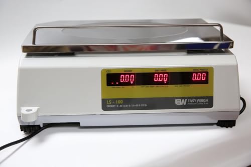 Báscula comercial Easy Weigh LS-100 60 LB rango dual LED LCD miniatura 7
