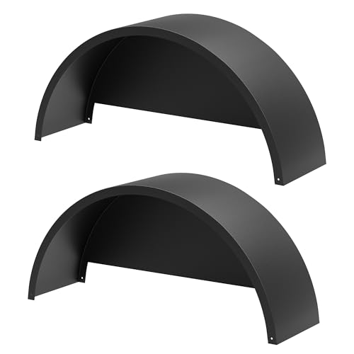 2 Pack Single Axle Trailer Fenders with Fenders Backs Fits for 14to 16 Wheels - 32 x 9 x 15 Trailer Fenders Replacement for Car Hauler Cargo Utility Landscape Trailer