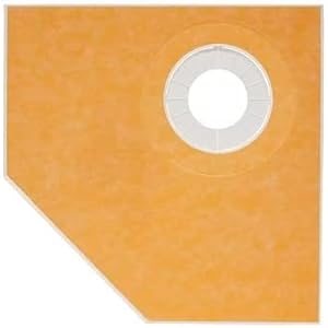 Schluter Kerdi Prefabricated Sloped Shower Tray – Waterproof, Ready to Tile – Lightweight Polystyrene, 38″ Length, 38″ Width, Off-Center Outlet Position – KST965NA/BF