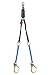 Tractel CAY226H/R Tracpac F2 Extendible Rescue Lanyard with Dual Shock Absorber, Two Arms, 3/4" at Pack and 2-1/4" Snap Hook, Blue/Black