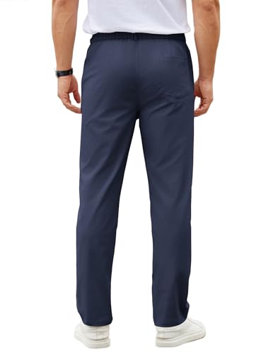 Image of COOFANDY Mens Casual Chino Pants Elastic Waist Classic-Fit Dress Slacks | Hybrid Waistband, Flat Front, Lightweight, Stretchy, Comfortable, Straight Leg, Business Casual Trousers
