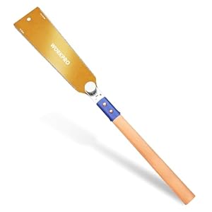 WORKPRO 250mm Japansäge mit 0,6mm SK5 Klinge und Holzgriff, Doppelte Kante japanische Handsäge 18TPI/7-10TPI, Profi Feinsäge Zugsäge für Holzbearbeitung Heimwerker Zimmermann