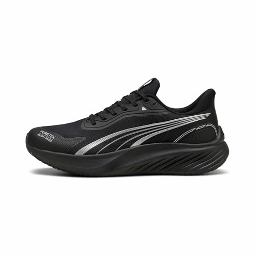 PUMA Unisex Pounce Lite PTX Straßenlaufschuh, Schwarz Weiß, 45.5 EU, Puma Schwarz Puma Weiß, 45 EU