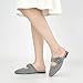 Aomigoct Mules for Woman Flats Comfortable: Gray 6.5 Round Toe Slip On Womens Mules Casual Fashion Work Shoes