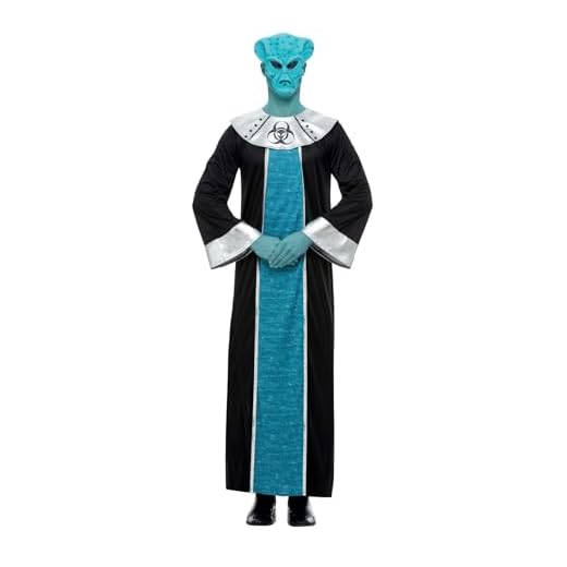 Smiffys Disfraz de Lord de los Extraterrestres, Azul, con bata y máscara Halloween