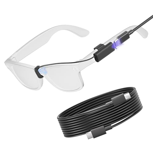 Charging Cable Accessories Compatible with Ray-Ban & Oakley Meta Smart Glasses,Always-On Short Cord + Bonus USB-C Cable, Works with Wayfarer, Skyler, Headliner, HSTN, Smart Chip Stable Charging
