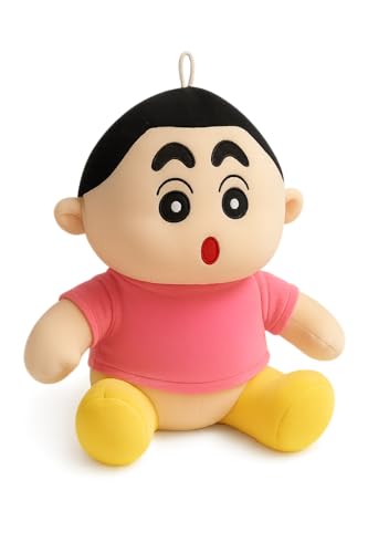 Image of Shinchan Plush Toy, RED and Yellow, 35 cm Soft Stuffed Character Doll