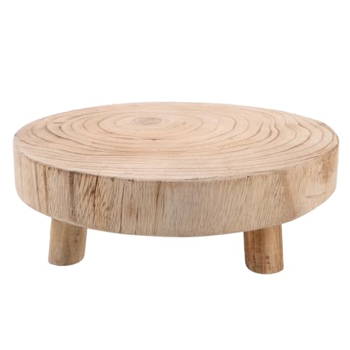 GARIOUANS Supporto per Piante in Vaso in Legno Naturale, Alzata Espositiva Multifunzionale per Fiori, Sgabello Rustico Stabile per Giardino, Balcone e Interno Casa, Piedistallo Salvaspazio
