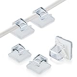 100PCS Vervanta Self Adhesive Cable Clips, Clear Plastic Wire Holders Cord Organiser - Sticky Management Hooks for Home Office Car PC TV, Christmas Fairy Lights DIY Accessories