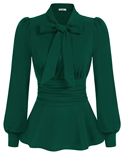 GRACE KARIN Damen Festlich Blusen Krawatte Hochzeit Blusen Langarm Gotisch...