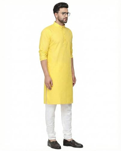 Image of Multi Colored Cotton Plain Men's Ethnic Kurta Only