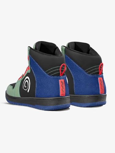 Image of Bewakoof Official Naruto Merchandise Men's Green & Black Kakashi Color Block High-top Sneakers