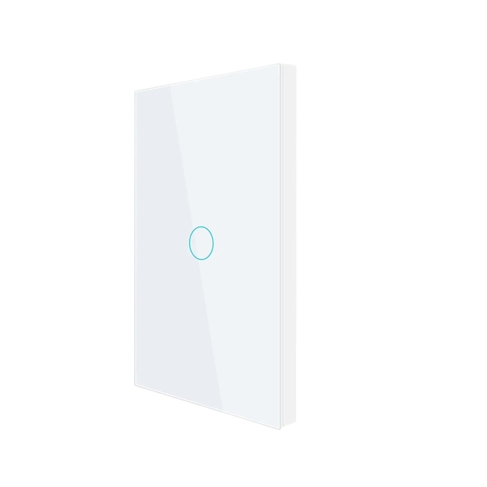 Interruptor inalámbrico táctil de 1/2/3 entradas, luz RF 433Mhz, Control remoto, lámpara de encendido y apagado de vidrio templado for hogar inteligente, pregunte(White 1 gang only)