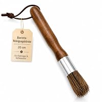Barista Pinsel Reinigungspinsel, Kaffeepinsel mit Nussbaumholzgriff und Aufhängeschlaufe, Kaffeebürste Reinigungsbürste für Siebträger, Kaffeemühle, Espressomaschine, Kaffeevollautomat – Ansicht 1