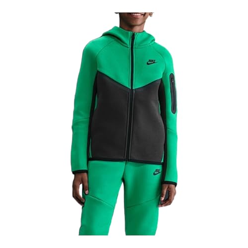 Nike Sportswear Tech Fleece Big Kids' Full-Zip Hoodie (Stadium Green/Sequoia/Black/Black)