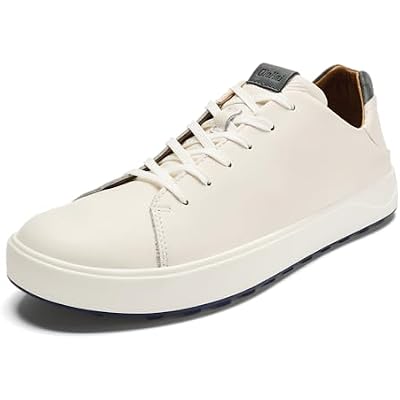 OLUKAI Wai'alae Men's Golf Shoes, Spikeless Golf Shoes, Supple Full-Grain Leather & Contoured Footbed, Waterproof & Stain-Resistant