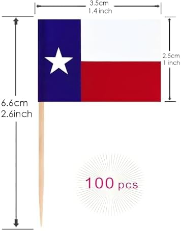 100 Pcs Texas Toothpick Flag Texas State Small Mini Cocktail Fruit Cupcakes Toppers Food Stick Flags Decorations image 5